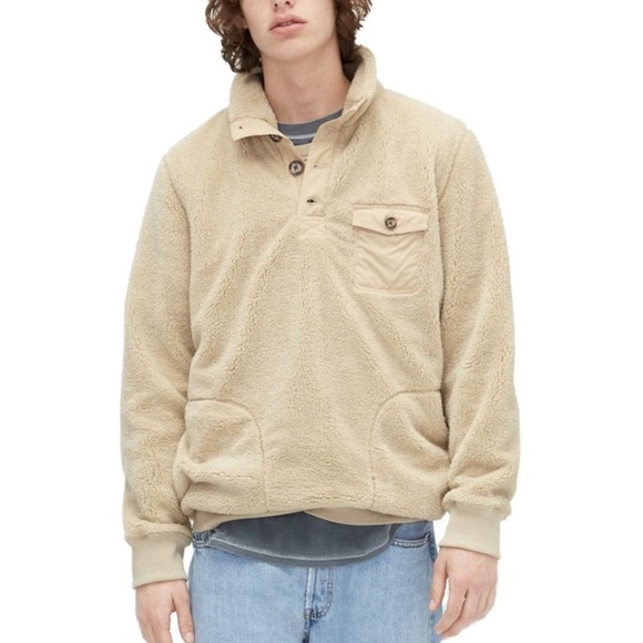 Ugg men’s fuzzy Sherpa Pullover pocket front fleece 47038 - Picture 1 of 16